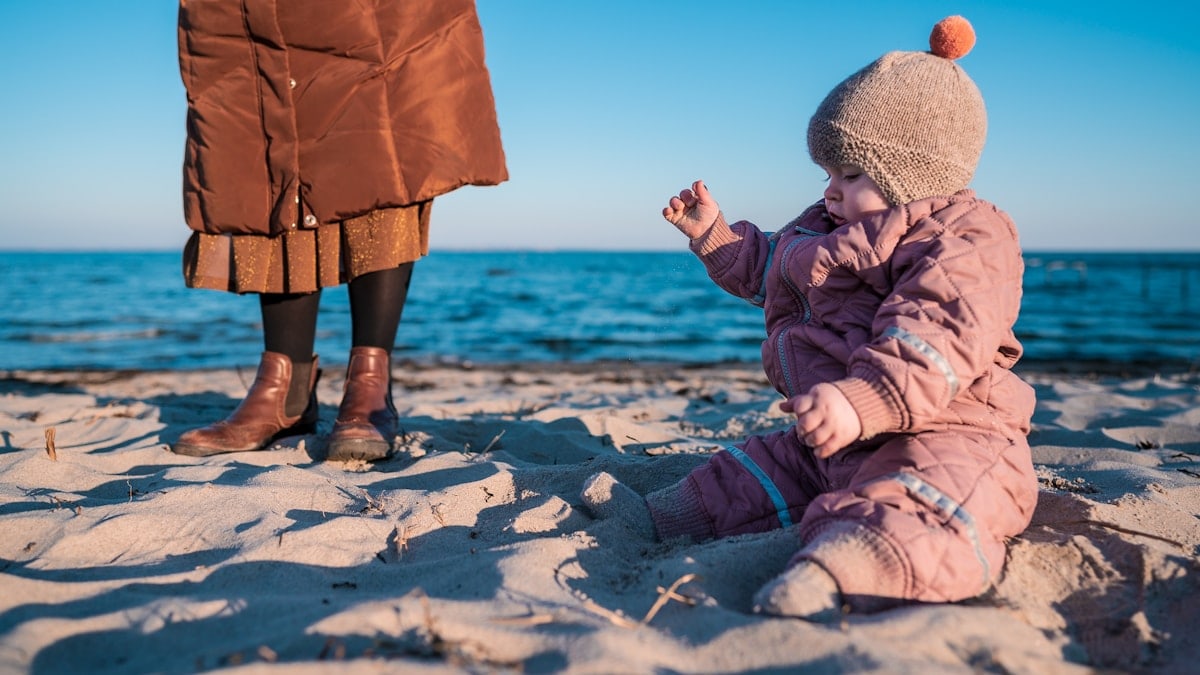 Baby on the Peder Mads beach in Humlebæk (30 mins north of Copenhagen by car)
